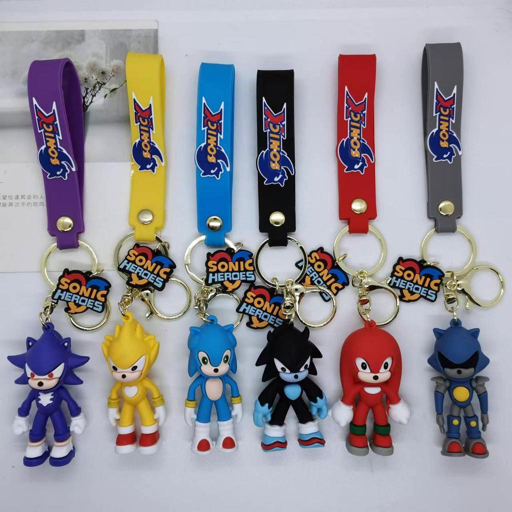 Creative Cartoon Super Mouse Sonic Doll Keychain Couple Bag Car Keychain Accessories Gift Anime Cartoon Frind Kawaii Cute