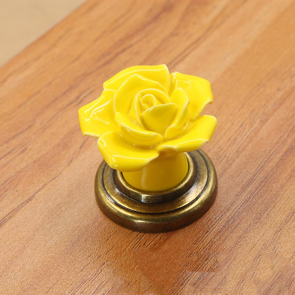 4 Stück Elegante Florale Keramik Schrankknöpfe mit Zinklegierungsschrauben für Möbel Kleiderschrank Kommode Schubladengriffe Verwendung