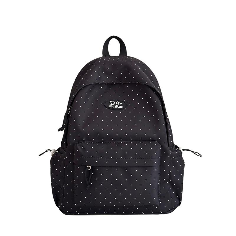 Polka Dot Cute Japanese Backpack for Elementary & Junior High Students - Durable Double Shoulder School Bag