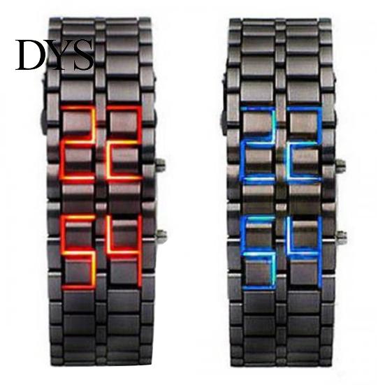 Fashion LED Digital Alloy Men Women Wrist Watch Bracelet Chain Valentines Gift