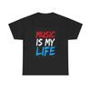 Musik ist mein Leben T-Shirt Amerikanische Flagge Rock Country Kunst Schweres Baumwoll