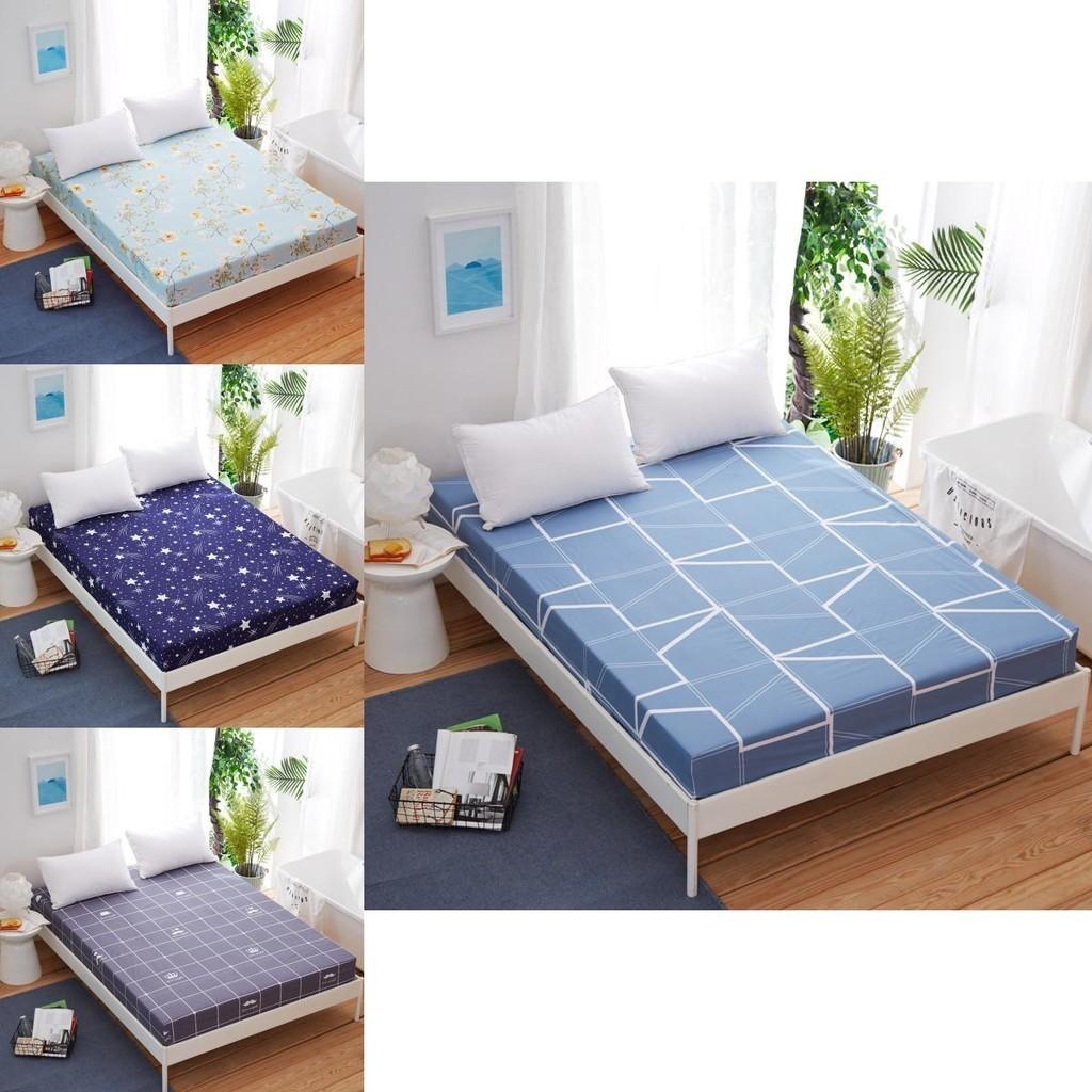 Elegant Floral Printed Fitted Sheet Cover For Twin Full Queen King Beds In Premium Polyester