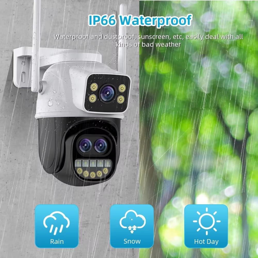 iCsee Xiongmai WiFi PTZ Dual Lens 360° Rotation Binocular Camera with 8x Zoom