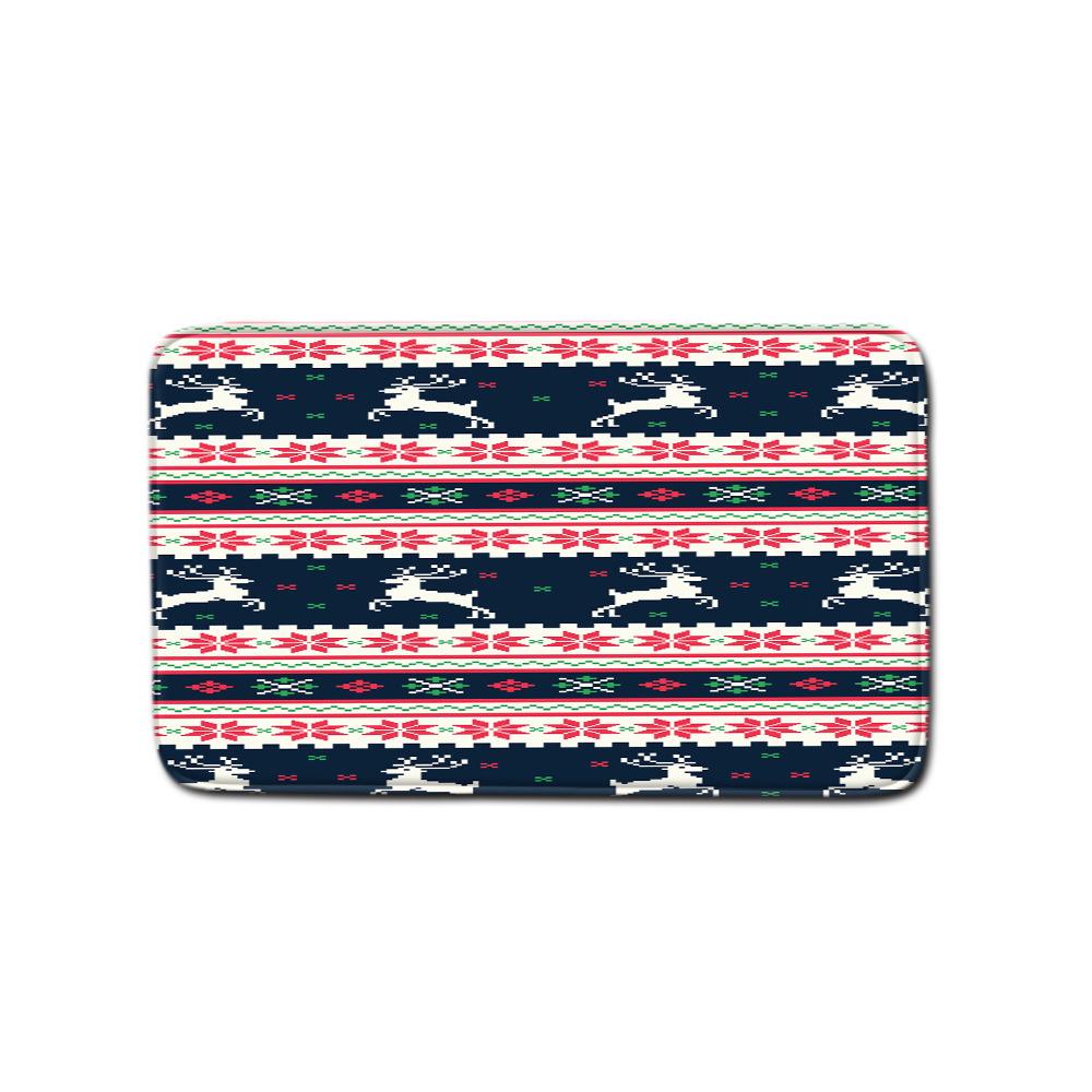 3D Digital Printing Christmas Waterproof Shower Curtain Four-Piece Bathroom Non-Slip Door Mat Toilet Absorbent Floor Mat Carpet