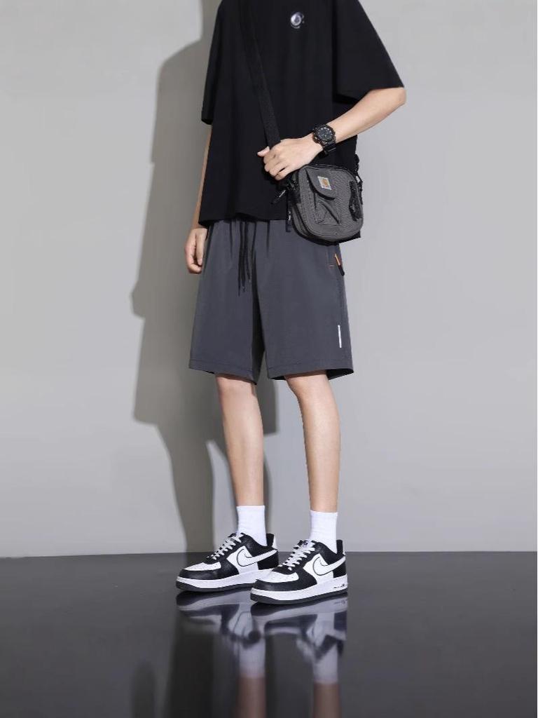 Men's Lightweight Ice Silk Casual Shorts - Trendy Loose-Fit Beach & Sports Pants