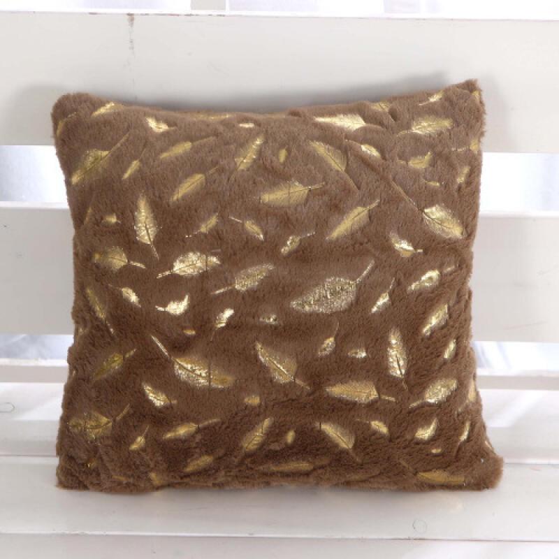 43X43Cm Cushion Cover Short Plush Gold Plated Throw Pillow Embedded Decoration Cushion Home Pillow Cover Coreless Single Pillow Cover