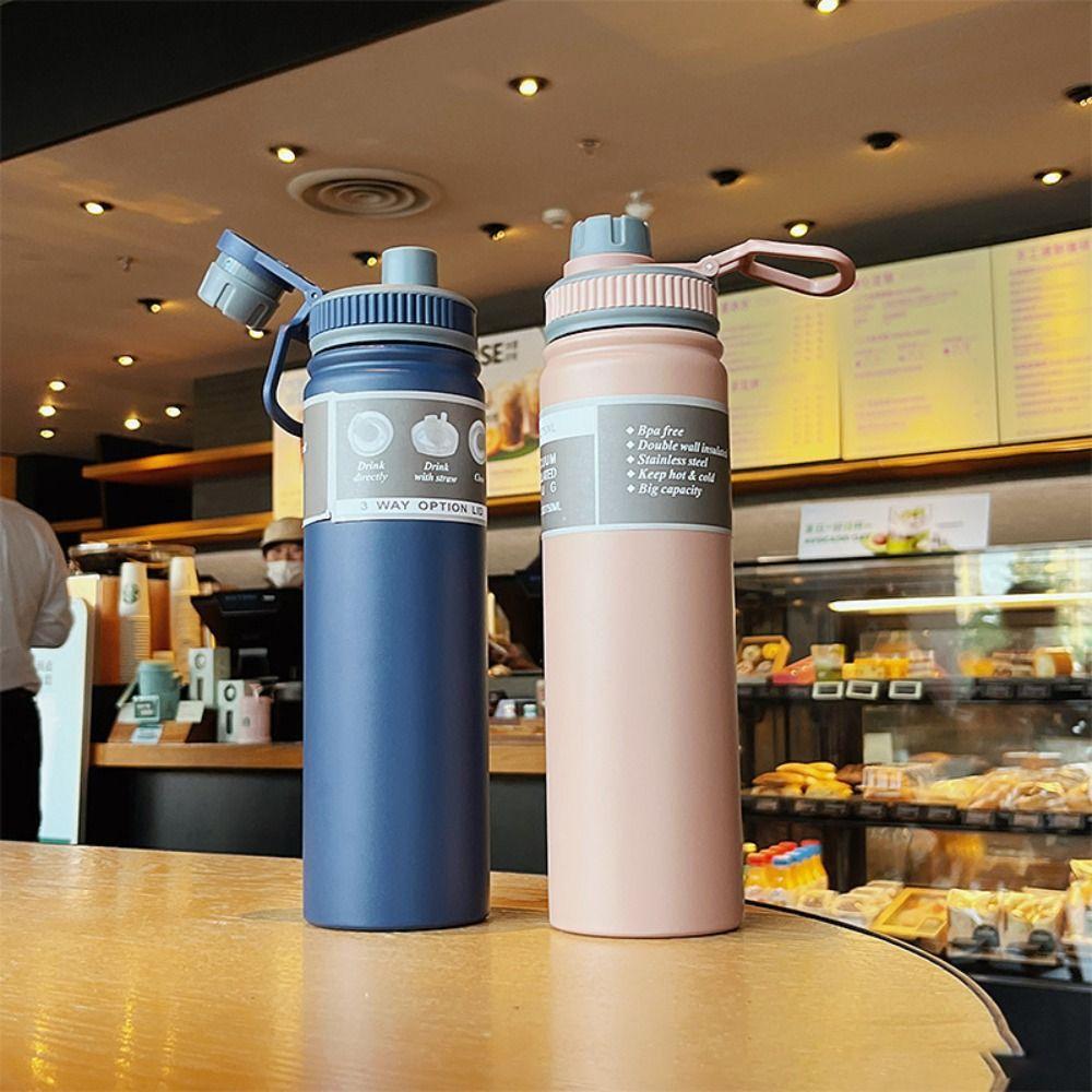 

Пляшка з гарячою або холодною водою, ізольована пляшка з водою, 750 мл, портативна вакуумна чашка для студентських подарунків темно-синього кольору