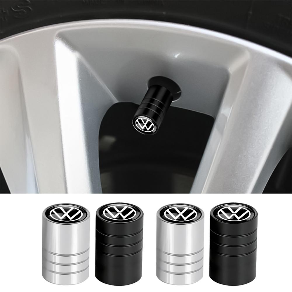 T304Pcs Car Tire Valve Caps Metal Wheel Dust Covers Accessories For Volkswagen VW R Polo Passat Rline Golf Tiguan Jetta GTI Touran