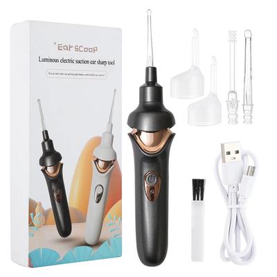 Luminous Electric Suction Ear Spoon Rechargeable Ear Pick LED Light Visual Ear Cleaner Wax Removal Tool for Children Adults