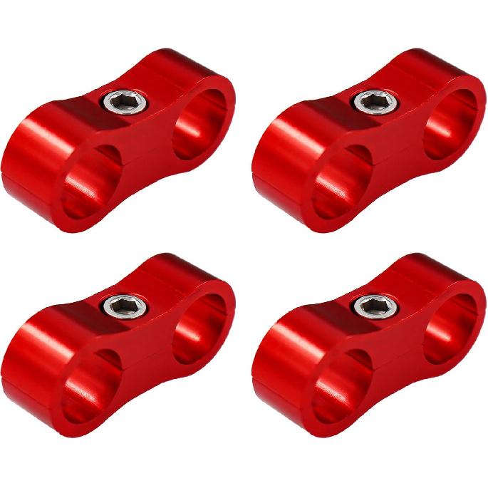 

Aluminum Hose Fitting Adapter with Wrench, 4 Pack, Red, AN12 Hose Separator Clamp, Fuel Line Mounting Clamps, Automotive Hose Clamps AN4 красный