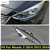 För Mazda 3 AXELA 2014 2015 2016 Framlykta Lampögonbryn Dekallist Dekorkåpa Trim ABS Krom Biltillbehör Exteriör