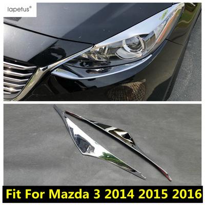 Voor Mazda 3 AXELA 2014 2015 2016 Voorste Koplamp Lamp Ooglid Wenkbrauw Strip Decoratie Kap Trim ABS Chroom Auto Accessoires Exterieur