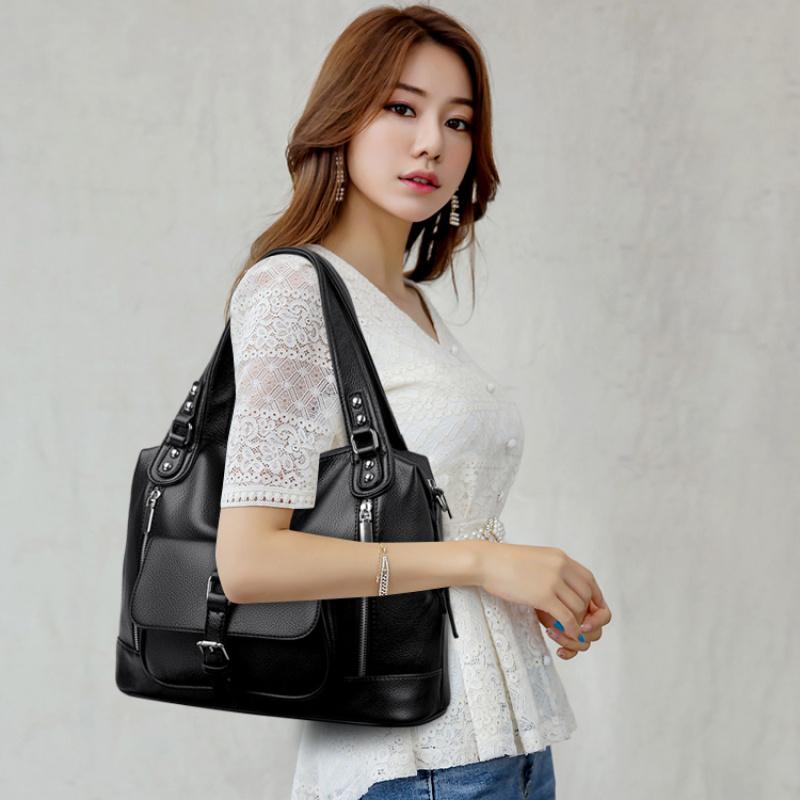 Luxury Famous Brand Women's Soft Leather Handbag Large Capacity Tote Bag Women's Shoulder Crossbody Bags
