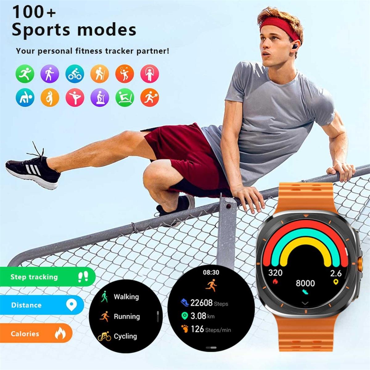 SACOSDING Bluetooth Call Watch Ultra New GPS Track Smart Watch Men Women Amoled Always — фото 8