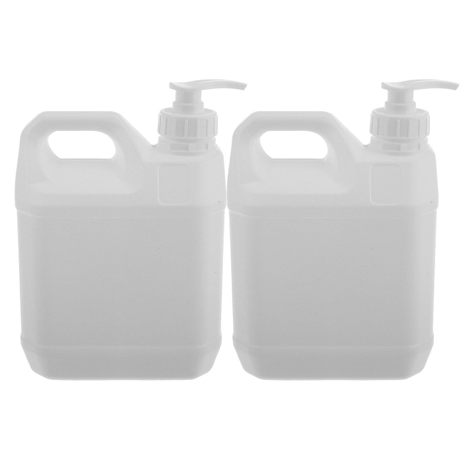 

2Pcs Pump Dispenser Container Extra Large Refillable Plastic Jug Perfect for Shower Shampoo Body Wash Storage Easy One Hand Pump