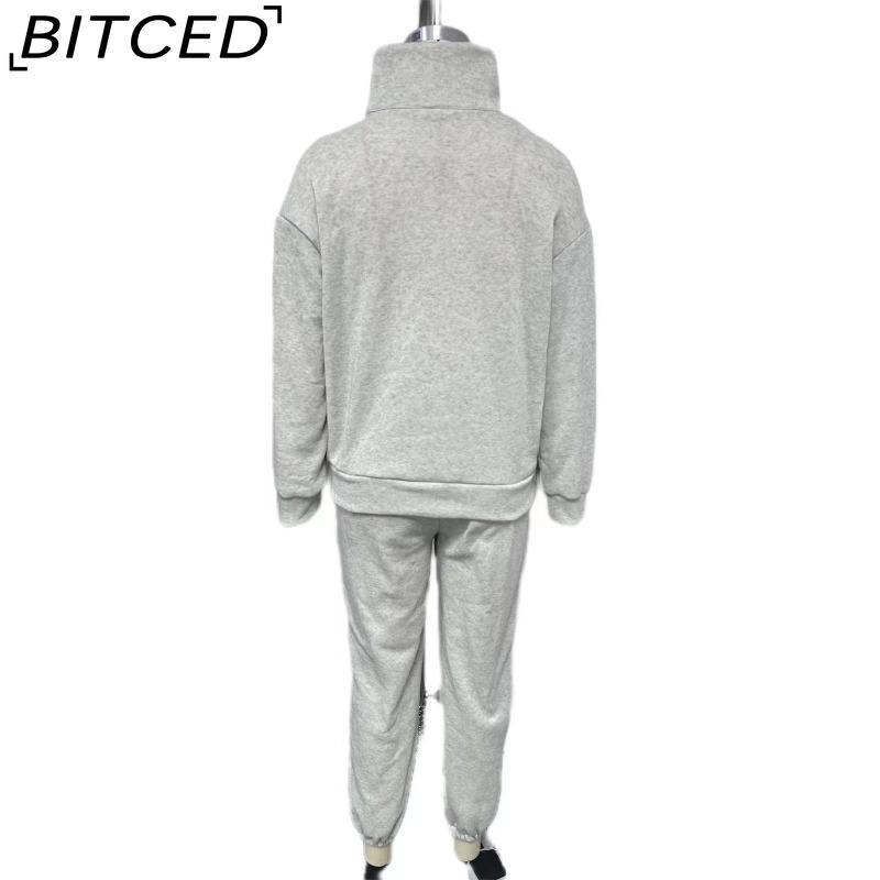 BITCED Women's Versatile Casual Fashion Thickened Long-Sleeved Hoodie and Trousers Two-Piece Set