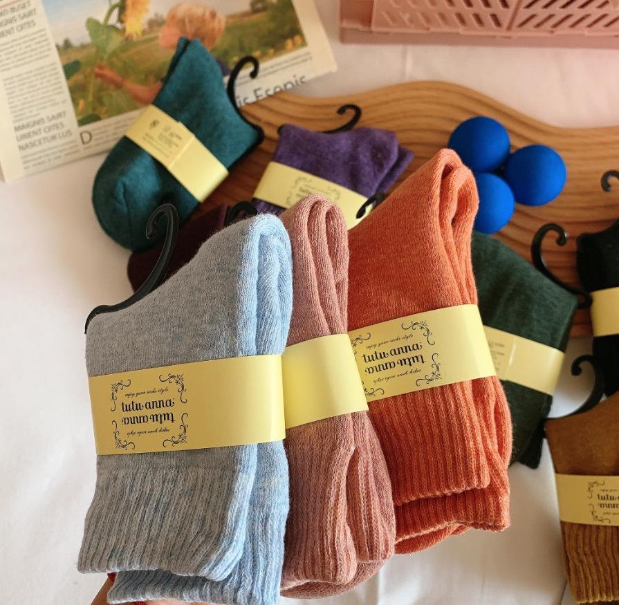 

Женские зимние носки средней длины из кашемира и шерсти премиум-класса - Теплые махровые носки-тапочки в японском стиле