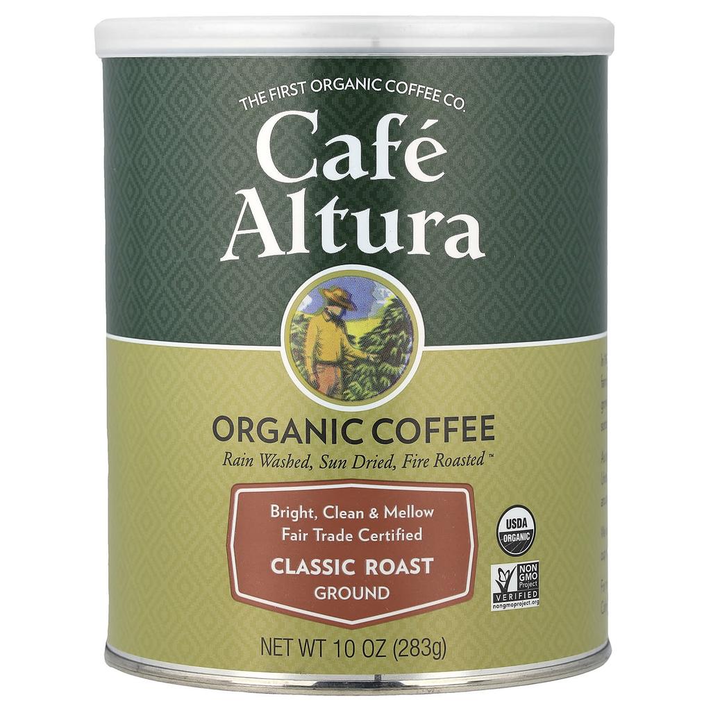 Cafe Altura Organic Coffee, Ground Coffee, Classic Roast, 283g (10oz)