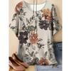 New Casual Women's Short Sleeve O-Neck T-Shirt Summer Vintage Flowers T-Shirts Tie Dye 3D Printed Loose Tops Fashion Clothing