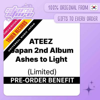 (POB de Pré-Venda) Álbum Japonês ATEEZ - Japão 2º Álbum Ashes to Light (Limitado)