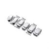 5Pcs Stainless Steel Clasp Crimp Jaw Hook Watch Band Clasp for Leather Silicone Bracelet Jewelry Making DIY Connect Lace Buckle