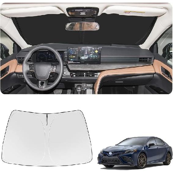 Car Windshield Sun Shade Foldable,Sun Protection for Car Front Windshield,Sun Protector for UV Ray,Car Interior Accessories for Sun Heat,Fit for