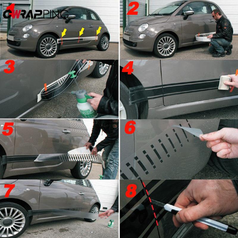 Car Side Door Decoration Stickers Waterproof Vinyl Racing Long Strip Door Decal Body Sticker Tape for Car Tuning Accessories