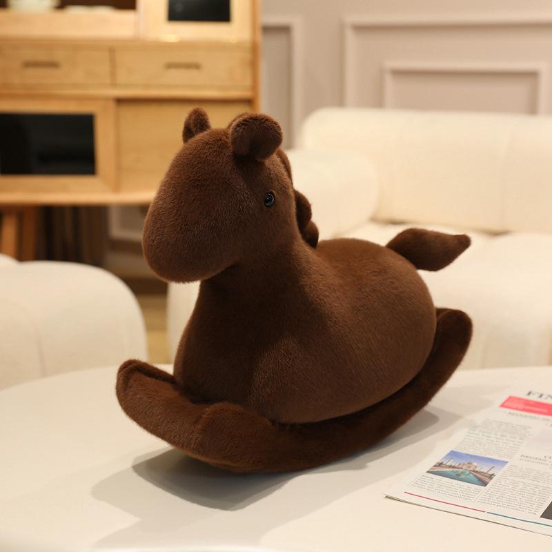 Creative and Cute Simulation Rocking Horse Plush Toy Animal Living Room Sofa Dopamine Pillow for Children
