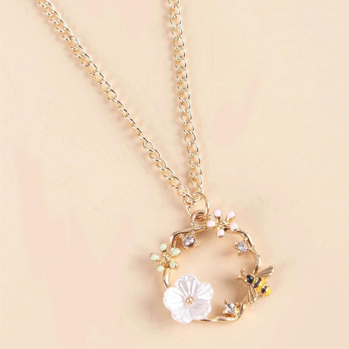 Серебряные игольчатые серьги в форме венка из корейского серебра 925 пробы с бриллиантами и пчелой, супер сказочные серьги-гвоздики в форме цветка-ракушки