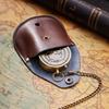 Retro Compass Storage Bag Multifunctional Pocket Watch Protective Leather Case Outdoor Survival Tool Leather Case