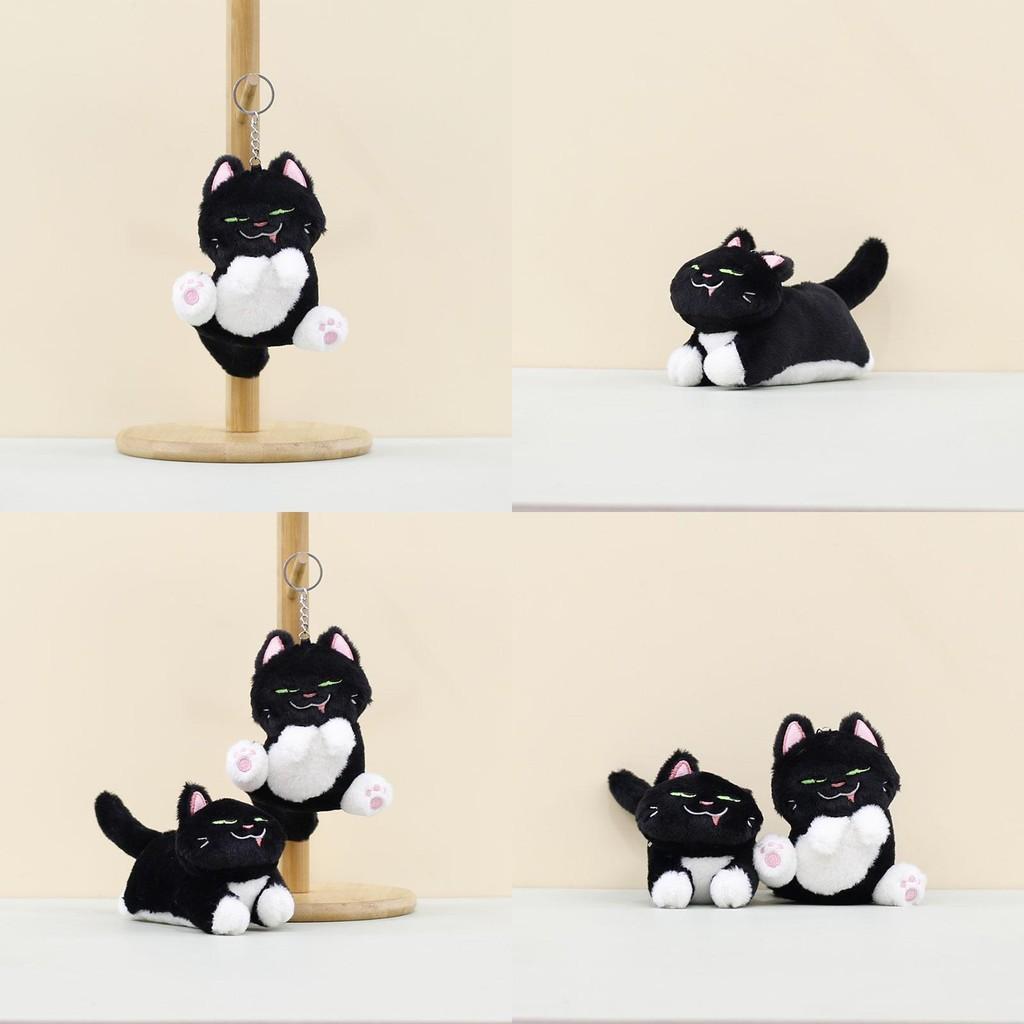 Adorable Miniature Black Cat Plush Pendant Perfect For Keychains And Bags