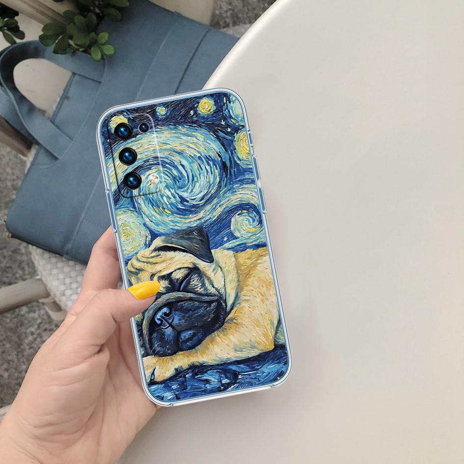 CJ90 Pug Dog Transparent Phone Case for LG K22 K30 K40 K40S K41 K42 K50 K50S K51 K51S K52 K61 K62 K71 K92 Q60 Q61 V40 V50 V60