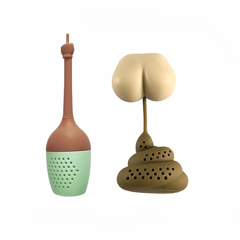 Silikon Kreativ Tesil Tefilter Parodi Toalett Teberedare Silikon Imitation Toalett Teset med Flera Stilar