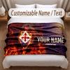 Fiorentina FC Printed Flannel Blanket Custom Name Text Soft Warm Throw For Bedroom Holiday Gift