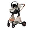 YAZOCO - 3-in-1 Kinderwagen Baby Kombikinderwagen Autositz Tragetasche Trio Wendbar Verstellbar Hohe Qualität Pannensichere Räder Weiß