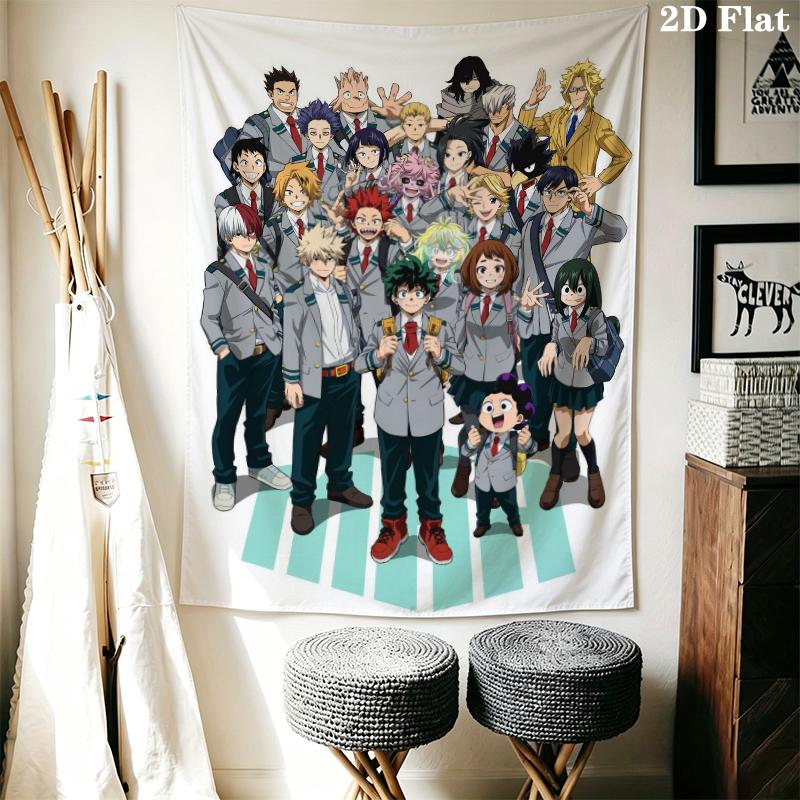 My Hero Academia Wall Tapestry Aesthetic Wall Hanging Printed Fabric Blanket Decorative Tapestries for Bedroom Living Room Home Decor