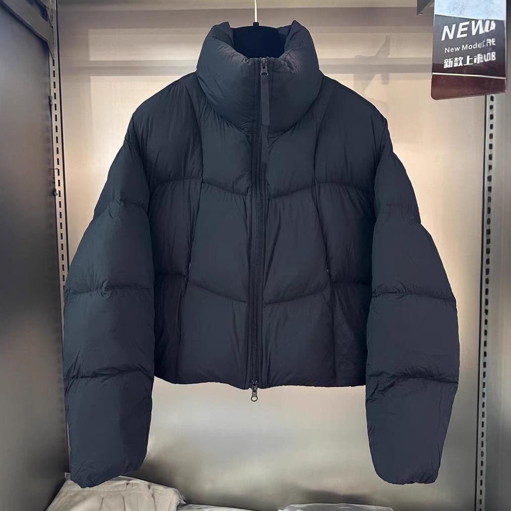 High-end European puff white duck down jacket women's stand-up collar short thickened small bread jacket winter coat