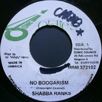 7inch Record SHABBA RANKS - No Boogarism NONE Sonic Sounds Ol Jamaica Reggae, Ska & Dub Used