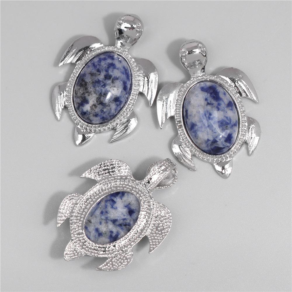 Turtle shaped pendant, natural stone crystal pendant, men s and women s pendant, 1pc