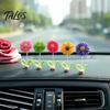 Blumen-Armaturenbrett-Schmuckstücke, Frühlings-Wackel-Auto-Schmuck, Schüttelkopfsonnenblume für den Innenraum, Niedliche Ästhetik für Rückspiegel und Heimbüro