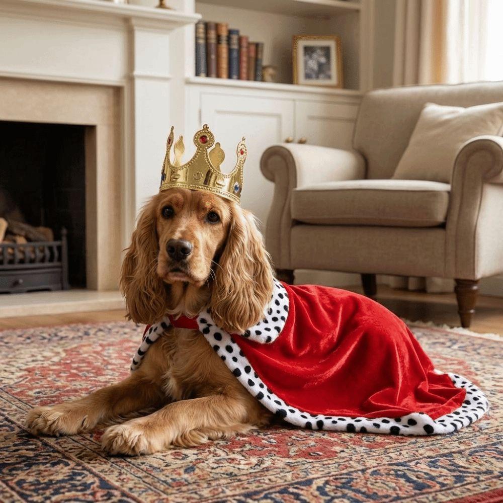 With Crown Dog King Cloak Breathable Pet Costume New Dog Transform King Cape For Outdoor Parade