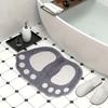 Cute Footprint Shaped Bath Mat Non-Slip Absorbent Fluffy Floor Mat Soft Bathroom Rug for Shower Toilet Entryway Machine Washable