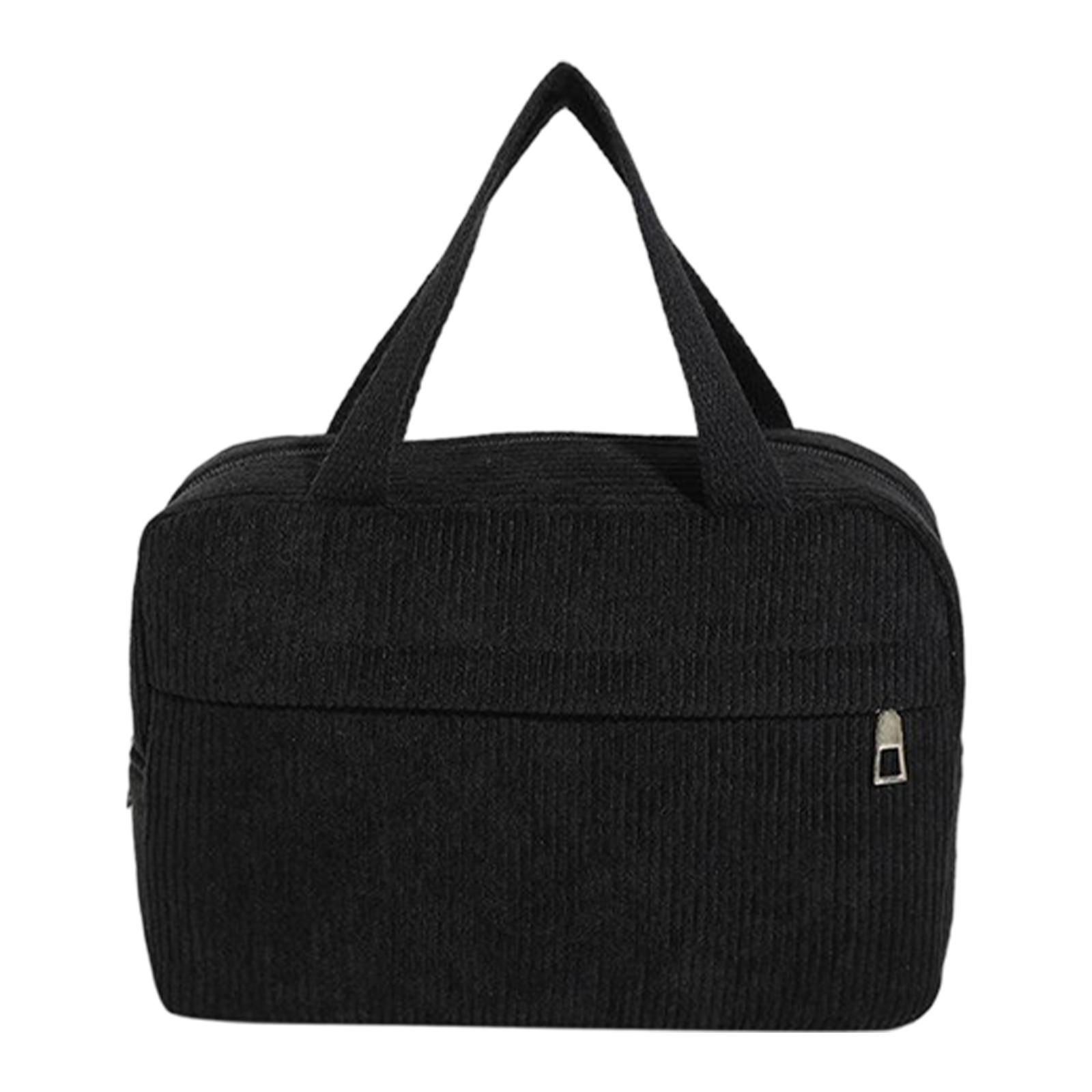 

Custom Embroidered Name Handbag, Corduroy Trendy Tote Bag, Retro- Square Box Bag One Size чёрный