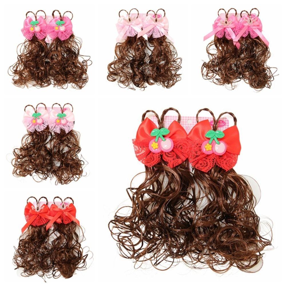 2Pcs Headwear Kids Hairpin Wig Cute Girl Curly Hair Princess Children Hair Clip  Baby