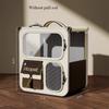 Good-looking Kitten Transport Case with Pull Rod Breathable Pet Trolley Ventilated Trolley Box Fashionable Travel Cat Backpack