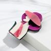 Fashion Acrylic Graceful Hat Lady Figure Brooches for Women Trendy Cartoon Girl Badge Pin Jewelry Clothes Accessories Gift