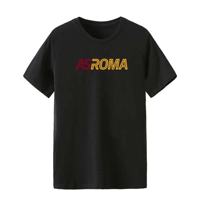 2025 Munio Roma Same Printed T-shirt Asroma Cotton Men's and Women's T-shirts Loose Letters Summer Football High Quality Tee