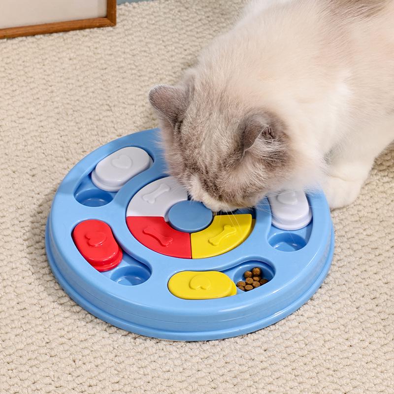Dog & Cat Puzzle Toy: Slow Feeder Bowl, Anti-Choking Design, Treat Dispensing.