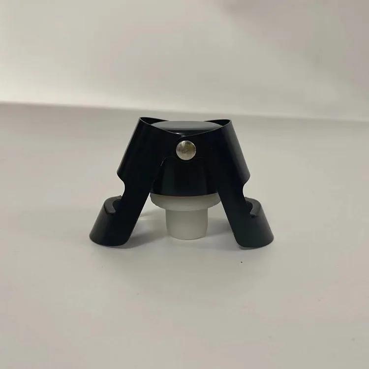 

Портативная пробка для шампанского из нержавеющей стали, пробка для укупорки бутылок игристого вина, надувная пробка для шампанского, нажимного типа чёрный