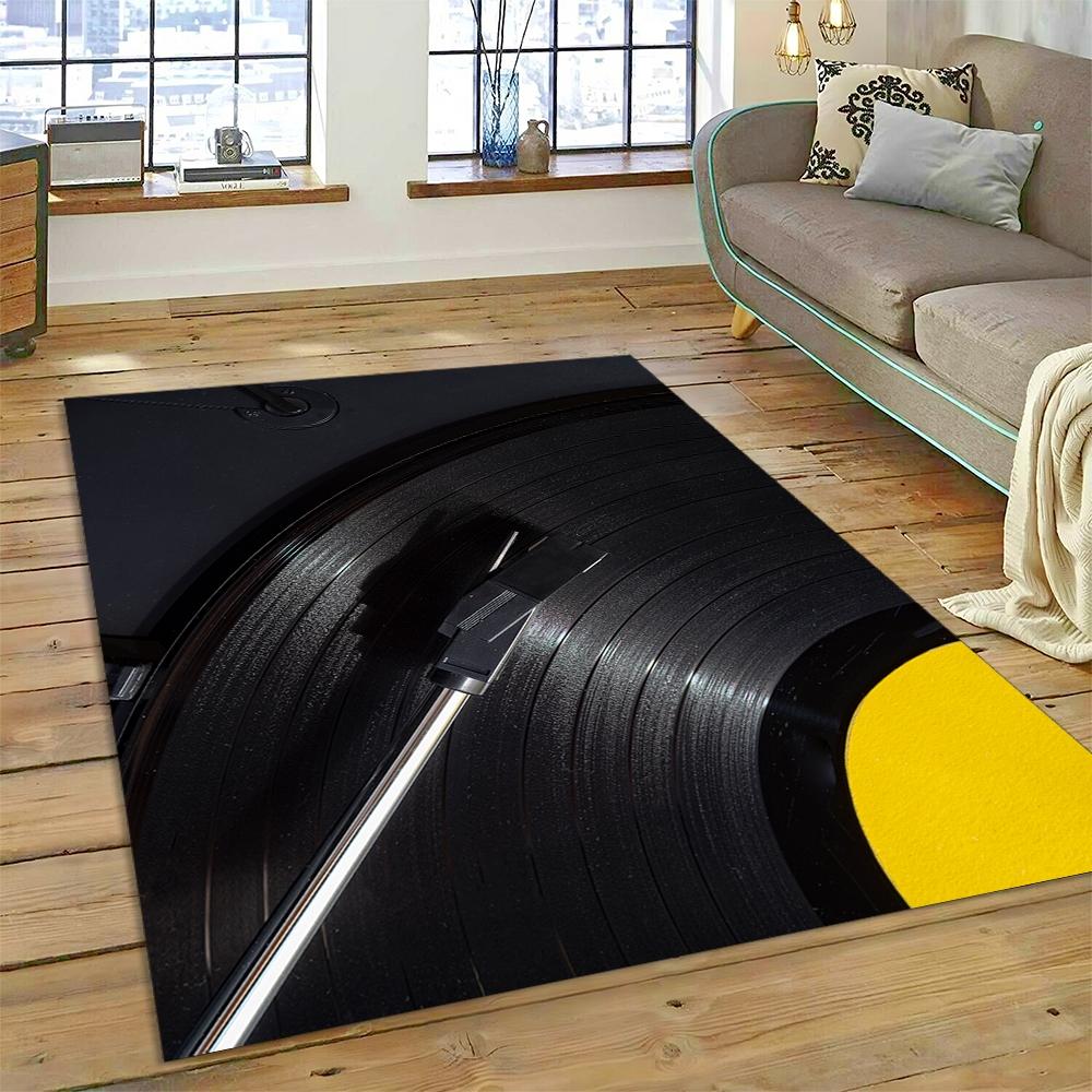 Vinyl Record Music DJ Screen tape Rug Carpet for Living Room Bedroom Home Decor,Floor Mat Non-slip Decoration for Sofa Doormat